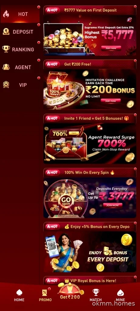 GGGame rewards area with featured Android game choices